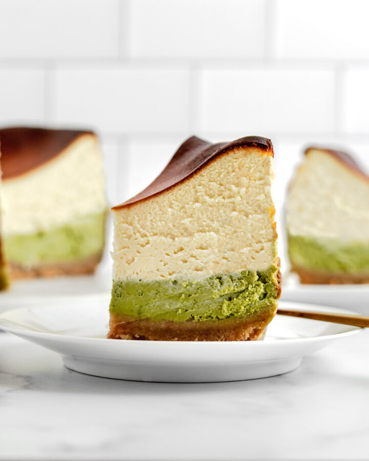 Vanilla Matcha Basque Cheesecake (Double Layered) – Takes Two Eggs