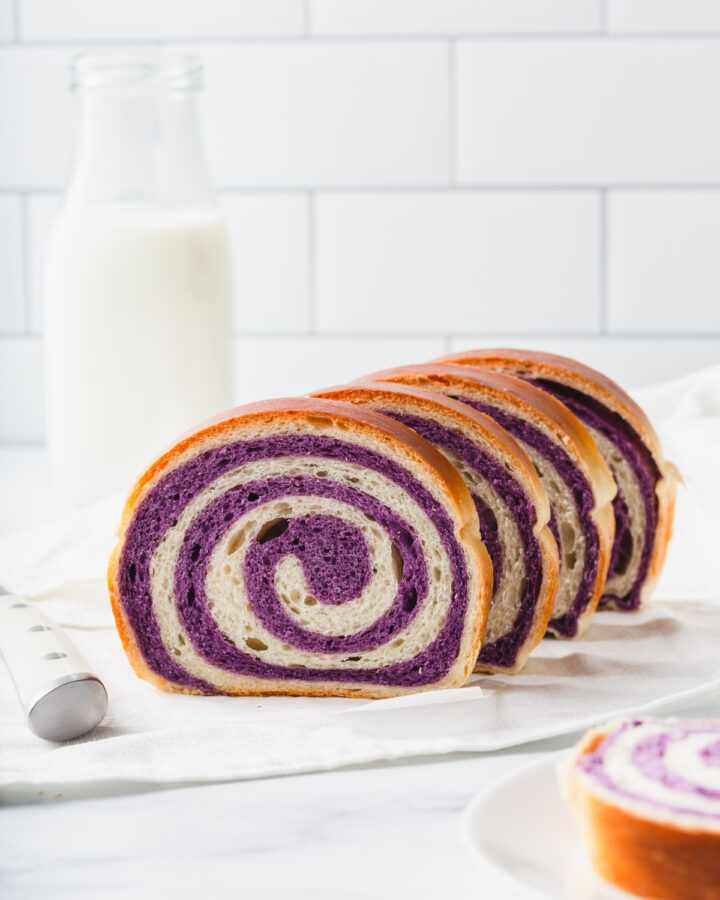 Ube Swirl Bread slices