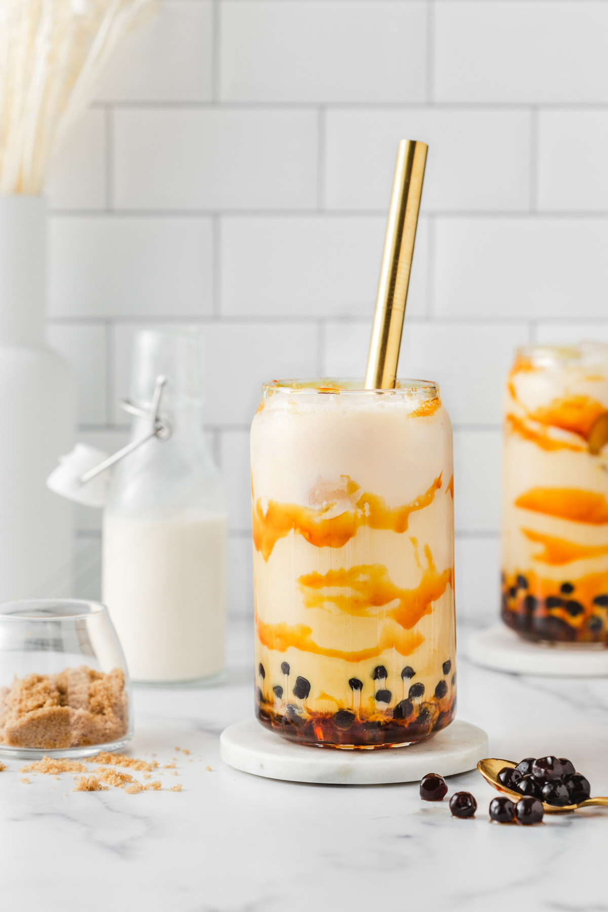 Brown Sugar Bubble Tea (Brown Sugar Milk Tea with Boba) - Oh, How