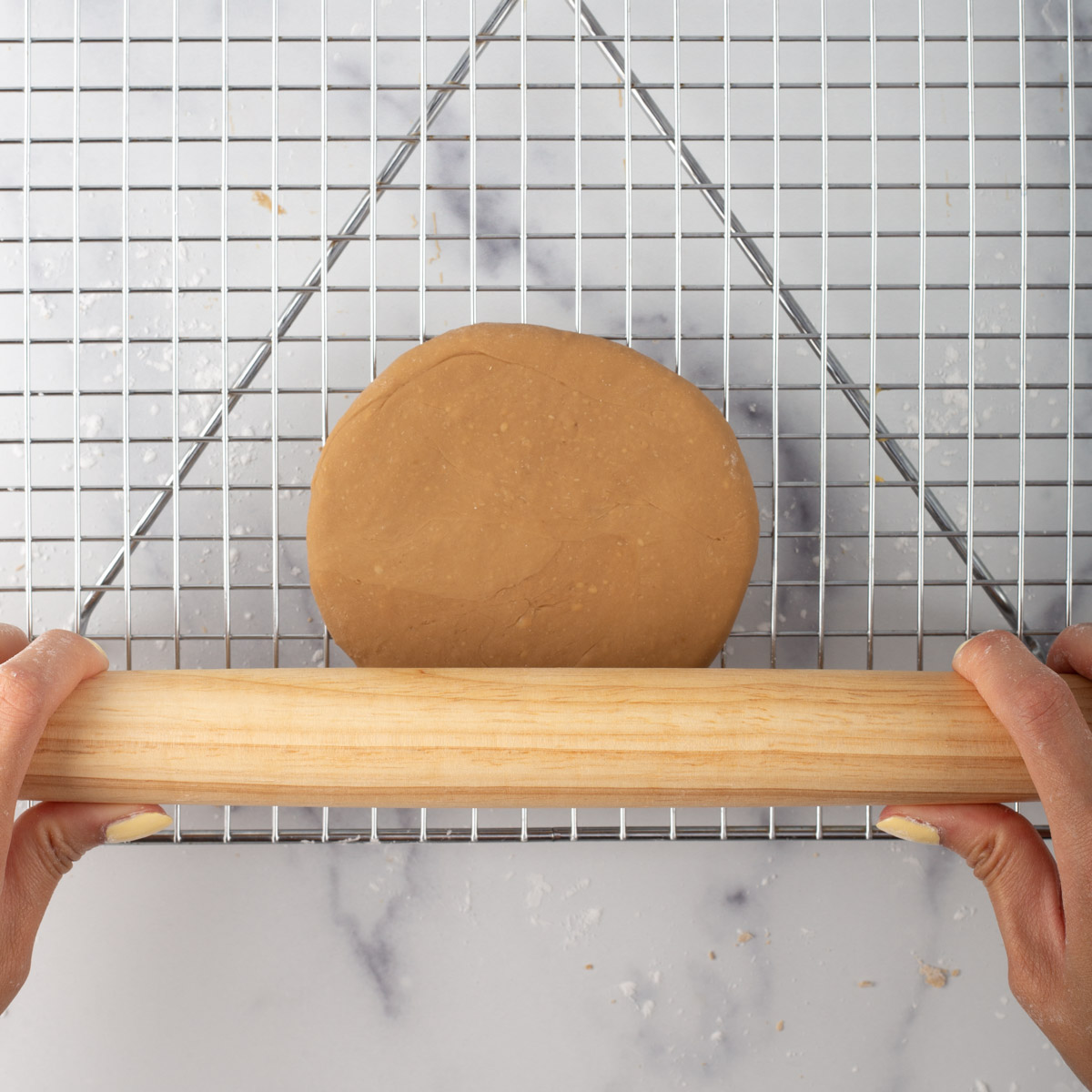 Size of homemade boba dough on wire rack.