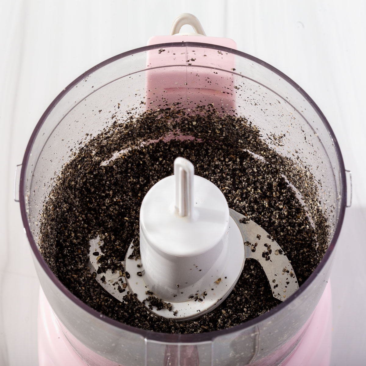 Ground up toasted black sesame in a small food processor.