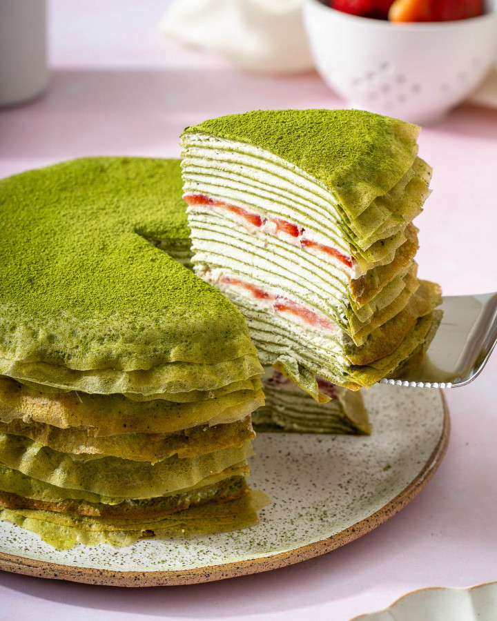 Matcha Crepe Cake Takes Two Eggs