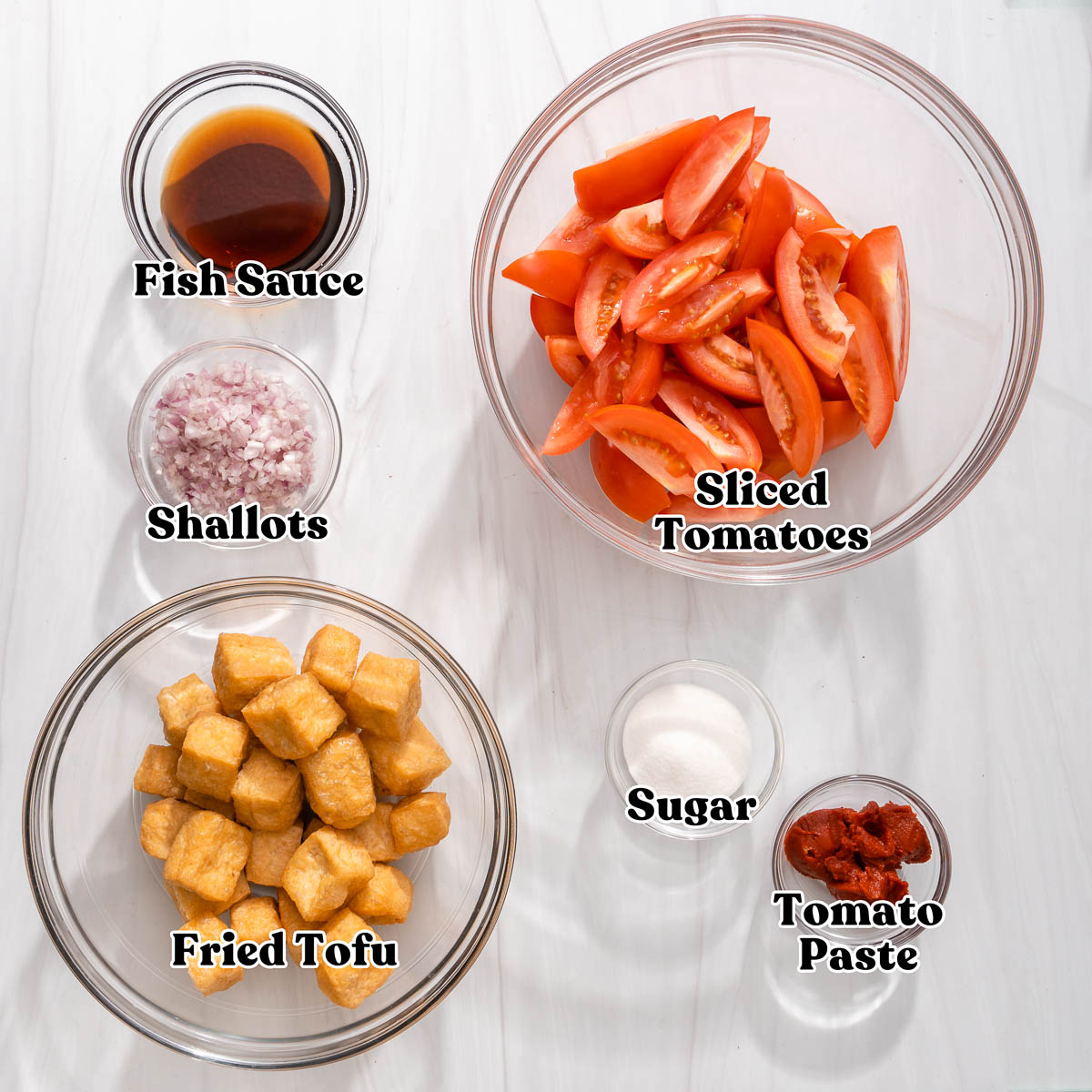 All the ingredients to top off the broth base with.