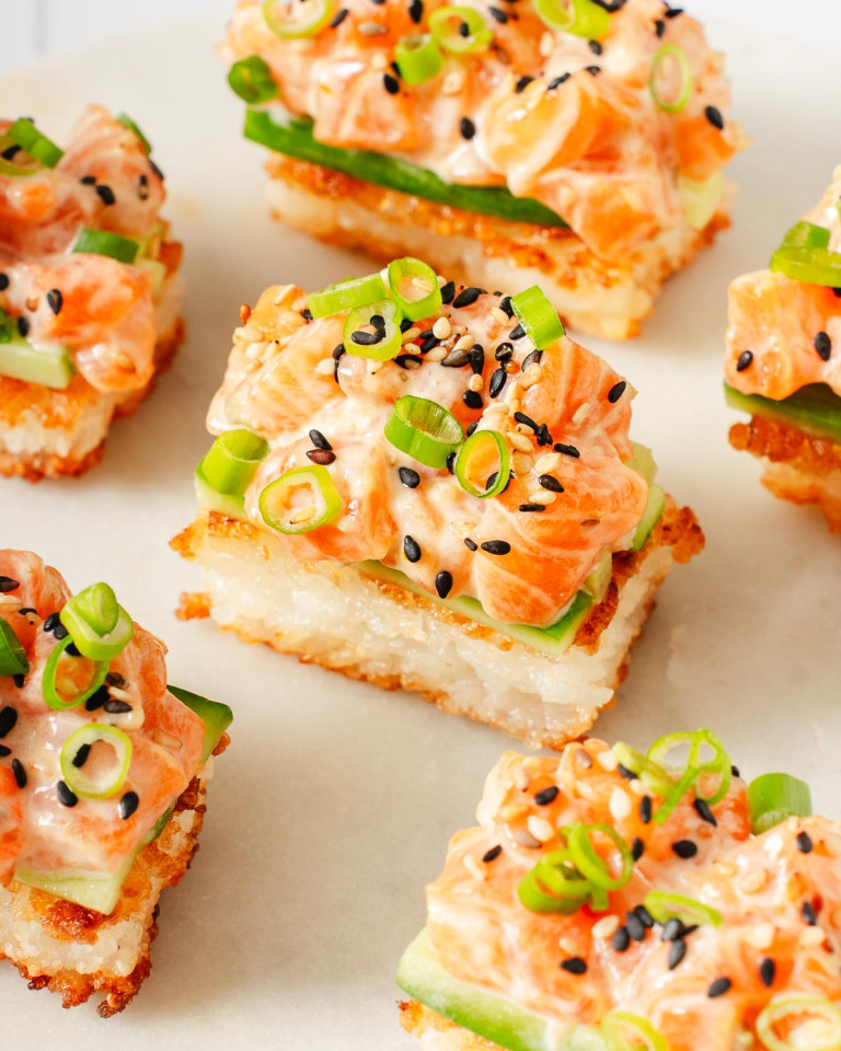 Crispy Rice Salmon Takes Two Eggs