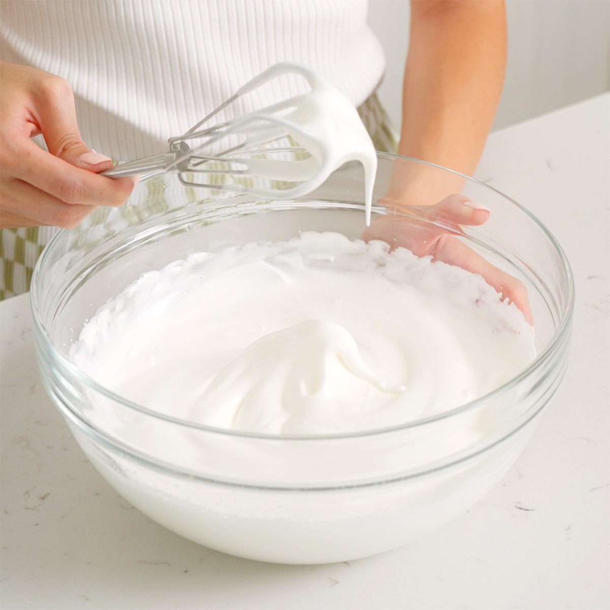 A meringue with soft peaks.