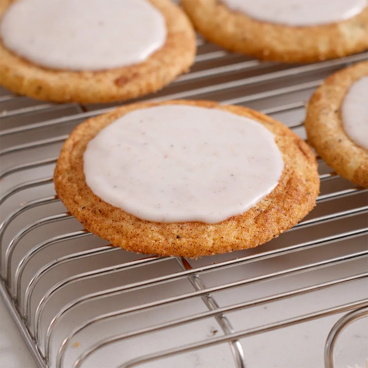 A chai sugar cookie topped with spiced icing.