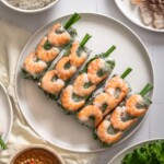 A plate of goi cuon vietnamese spring rolls.