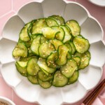 A plate of sunomono salad.
