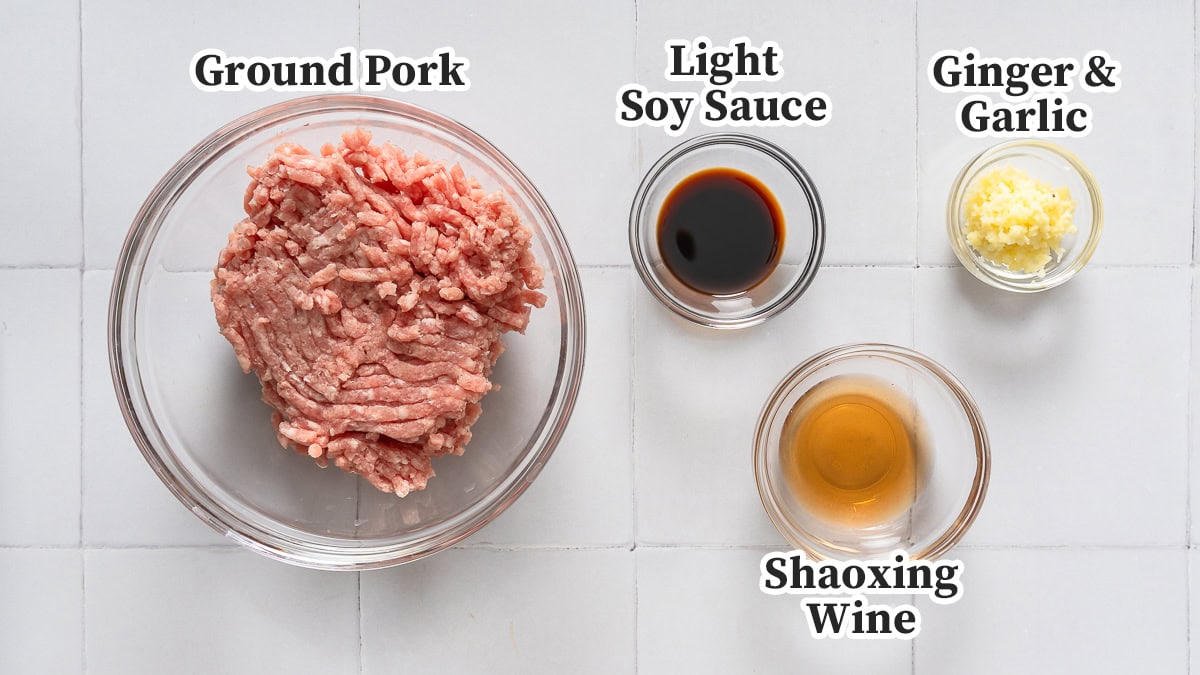 All the ingredients for making the pork marinade.