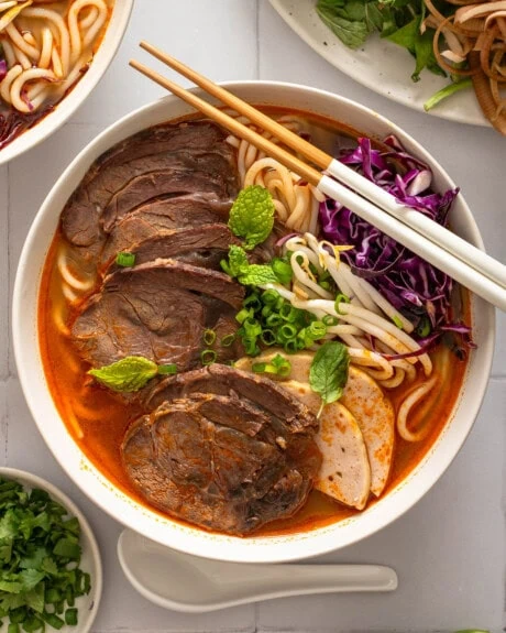 Bun Bo Hue (Spicy Vietnamese Beef Noodle Soup) – Takes Two Eggs