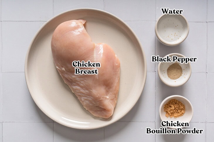 All the ingredients for seasoning the chicken breast.