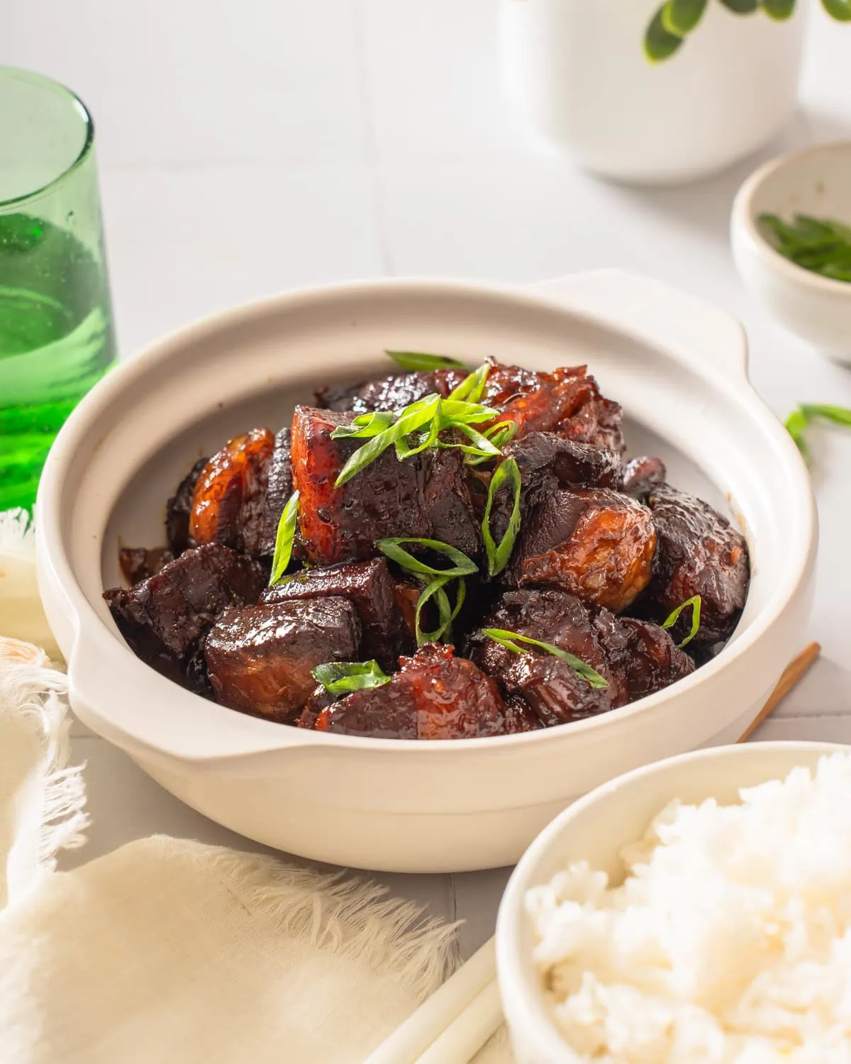 A bowl of Chinese braised pork belly.