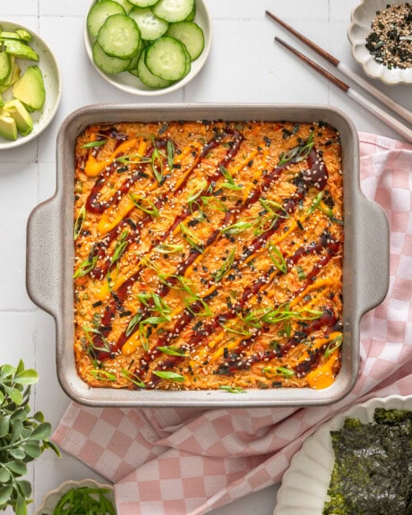 Salmon Sushi Bake